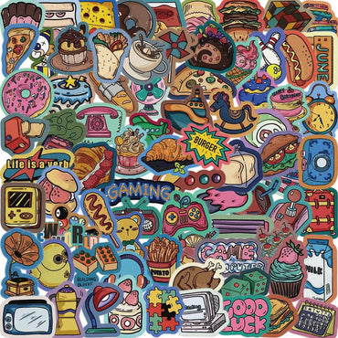10/40/80pcs American Retro Carnival Stickers Decals Cartoon Graffiti DIY  Notebook Luggage Wall Decoration PVC Sticker (Online Order Only)
