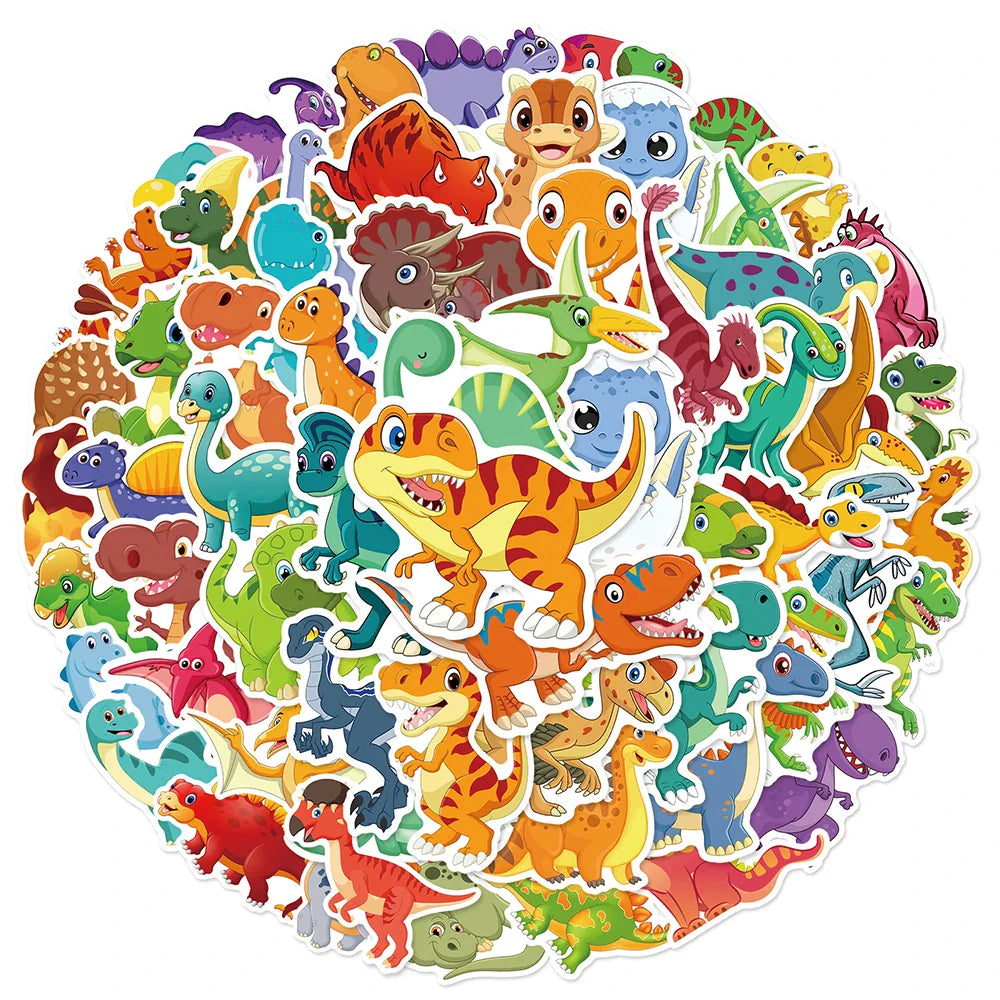 10/30/50/100pcs Cute Cartoon Dinosaur Sticker Packs For Kids (ONLINE ORDER ONLY)