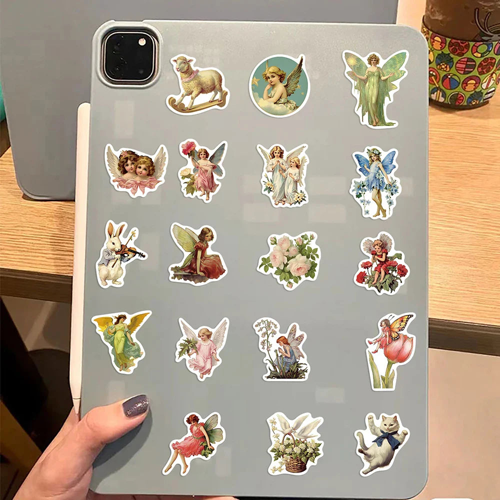 10/30/50PCS Oil Painting Elf Fairytale Cute Angel Stickers Decoration Skateboard Laptop Bike Suitcase Wall Decals Cartoon Toys (ONLINE ORDER ONLY)