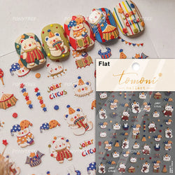 Bear Bowknot Bag Dessert Apple Core Earphone Cup Tulip Cherry Milk Cake Cookies Flower Adhesive Nail Art Stickers Manicure Decal (ONLINE ORDER ONLY)
