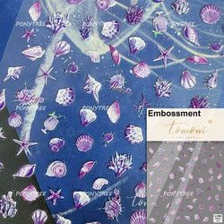 Hot Stamping Laser Shell Conch Starfish Pearl Whale Coral Dolphin Summer Beach Sea Wave Jellyfish Bubble Nail Art Stickers Decal (ONLINE ORDER ONLY)