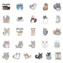 10/30/53PCS Chinchilla Cartoon Stickers Mouse Graffiti Sticker Animal Decoration Laptop Phone Guitar Car Bike Skateboard Decals (ONLINE ORDER ONLY)