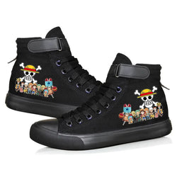 One Piece Luffy High Top Shoes: Autumn Winter Anime Sneakers (ONLINE ORDER ONLY)