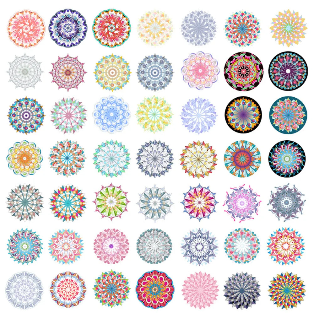 50/100Pcs Yoga Mandala Pattern PVC Stickers for Car Suitcase Car Helmet Luggage Graffiti Sticker For Phone Case Home Decals (ONLINE ORDER ONLY)
