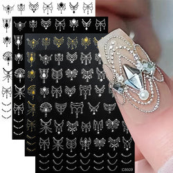 4pcs Elegant Metallic Butterfly Nail Art Stickers Holographic Silvery Chrome Effect Butterfly Sliders for Nails Manicure Decors* (ONLINE ORDER ONLY)