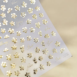 Cherry Blossom Dance Flower Gradient Petal Hot Stamping Laser Pink Adhesive Nail Art Stickers Special Process Manicure Decals (ONLINE ORDER ONLY)