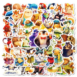50Pcs Cartoon Animal Graffiti Stickers for Helmet Wall DIY Decoration (Online Order Only)