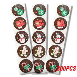 100-500pcs Snowman Merry Christmas Stickers Seal Labels For Gift Card Box Package Thank You Label Sealing Stickers Stationery (ONLINE ORDER ONLY)