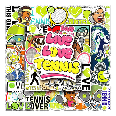 10/30/50PCS Love Tennis Cartoon Sports Sticker Graffiti Travel Luggage Fridge Laptop Waterproof Cool Sticker Decal (ONLINE ORDER ONLY)