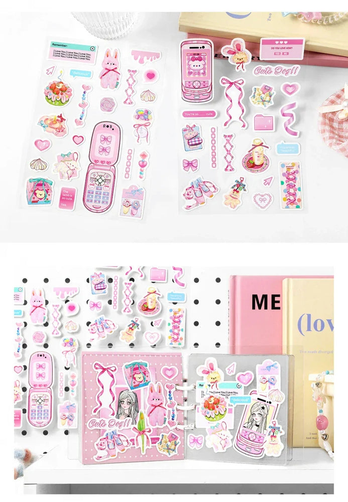 2Pcs/lot Girl Feelings Series Stickers Cute Sticker Scrapbooking Decorative Sticker Photo Album DIY Diary Stick Label Stationery (ONLINE ORDER ONLY)