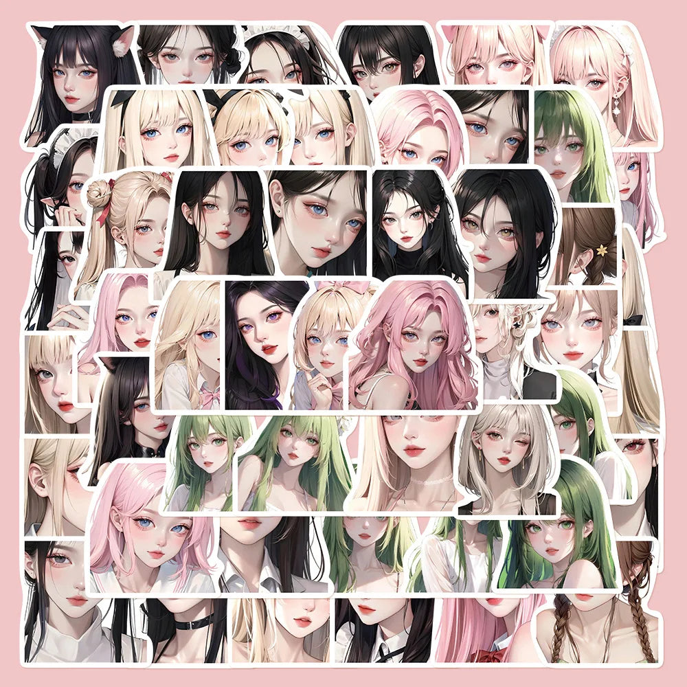 50pcs Beauty Series Graffiti Stickers for Helmet, Desktop, Wall Decoration (ONLINE ORDER ONLY)