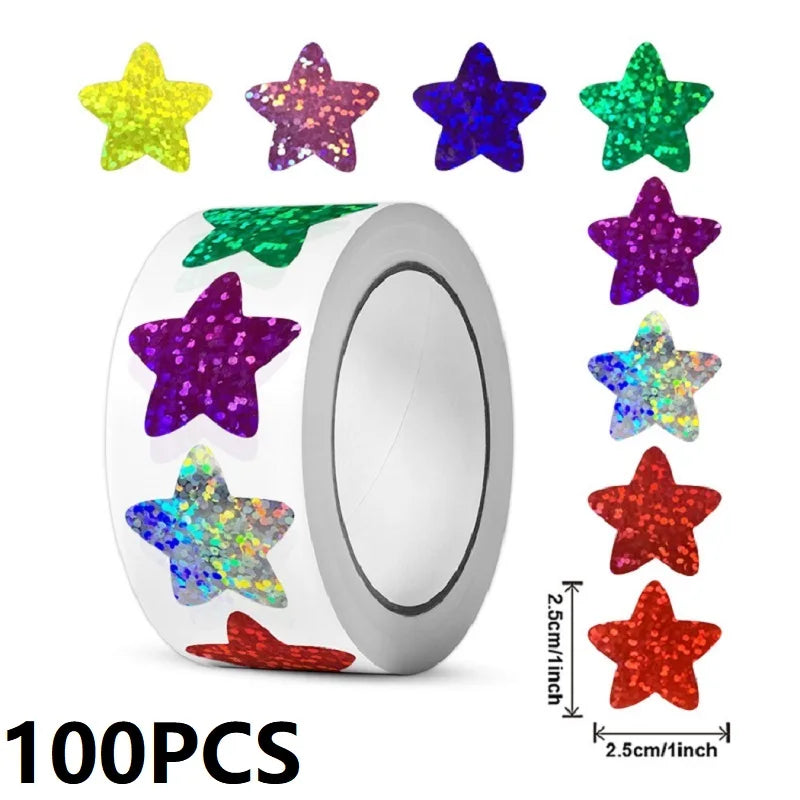 100-500PCS New Star Stickers Roll Small Packaging Pack Stickers Photocard Decor Heart Home Made Rolling Sticker TZ304 (ONLINE ORDER ONLY)