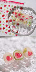 Cute Fresh Fruit Lovely Red Strawberry Grape Cherry Peach 3D Jelly Design Dopamine Self Adhesive Nail Art Sticker Manicure Decal (Online Order Only)