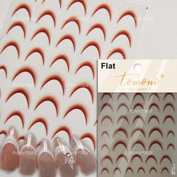French Skirt Hem Halo Dyeing Purple Pink White Hemline Bowknot Wedding Veil Dreamy Star Adhesive Nail Art Sticker Manicure Decal (ONLINE ORDER ONLY)