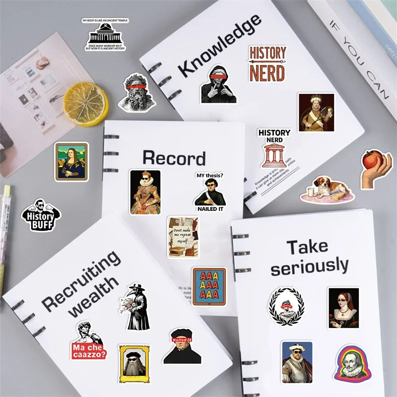 10/30/50PCS Funny History Character Sticky PVC Sticker Aesthetic DIY Decoration Scrapbooking Hand Accounting Supplies for Kids (ONLINE ORDER ONLY)