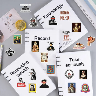10/30/50PCS Funny History Character Sticky PVC Sticker Aesthetic DIY Decoration Scrapbooking Hand Accounting Supplies for Kids (ONLINE ORDER ONLY)
