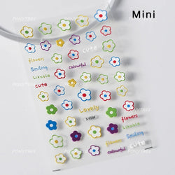 Colourful Daisy Cosmos Hot Stamping Petal Delicate and Pretty Plant Self Adhesive Nail Art Decoration Stickers Manicure Decals (ONLINE ORDER ONLY)