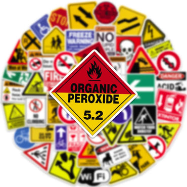 10/30/50/100PCS Sign Warning Stickers Danger Banning DIY Skateboard Fridge Laptop Motorcycle Wall Decals Waterproof Sticker Toys (ONLINE ORDER ONLY)