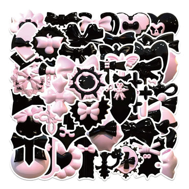 50PCS Black Pink VSCO Girl Stickers Waterproof Decals for Laptop Car Motorcycle Luggage Phone (Online Order Only)