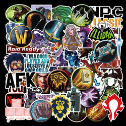 50Pcs World of Warcraft Tribal Hero Reflective Car Sticker And Decla For Ford Focus Honda Volkswagen Stickers (ONLINE ORDER ONLY)