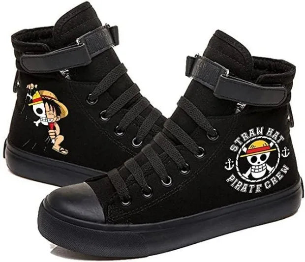 One Piece Luffy High Top Shoes: Autumn Winter Anime Sneakers (ONLINE ORDER ONLY)