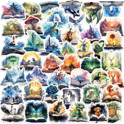 50PCS Funny Magic Tome Stickers Cartoon Aesthetic DIY Skateboard Laptop Luggage Waterproof Cool Decals Kid Toy Sticker﻿ (ONLINE ORDER ONLY)