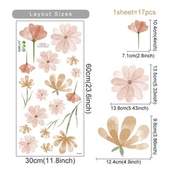 Boho Floral Wall Stickers Nursery Vinyl Decals Kids Room Decor (Online Order Only)