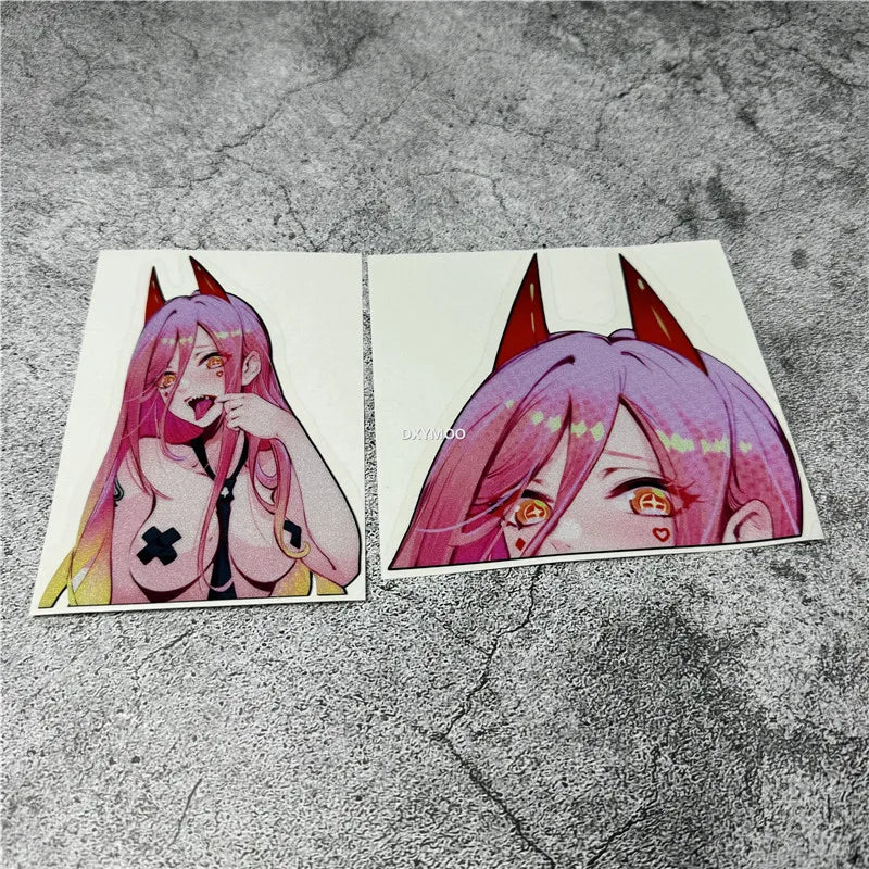 Car Styling Stickers for Anime Peeker Hot Girl Eyes Decal Auto Motorbike Helmet Applique Vinyl Tape Window Tape (ONLINE ORDER ONLY)