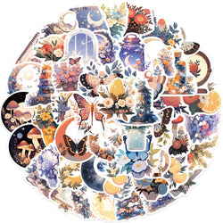 Mysterious Moon Cartoon Stickers Pack - Aesthetic Graffiti DIY Skateboard Phone Decals (ONLINE ORDER ONLY)