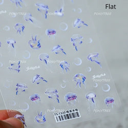 Marine Shell Starfish Ocean Elements Pearl Star Fishing Net Colourful Underwater Organisms 5D Nail Art Stickers Manicure Decals (Online Order Only)