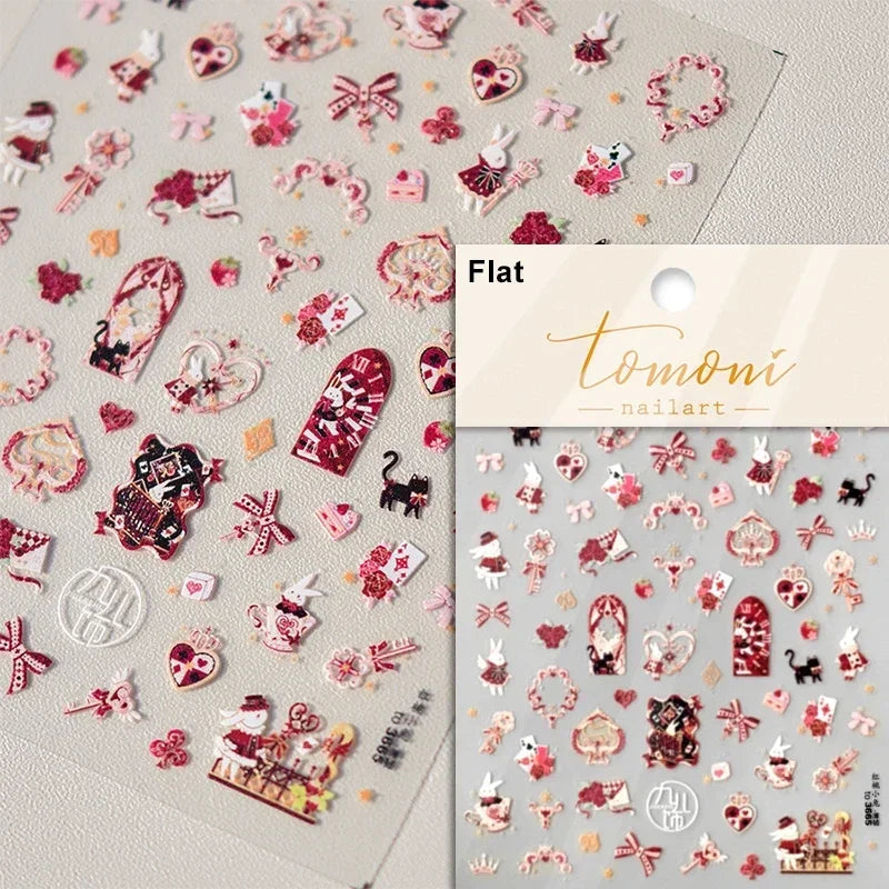 Cute Cat Eye Fishbone Animals Leopard Cat Ginger Cat Kitten Exclamation Point Paw Self Adhesive Nail Art Sticker Manicure Decals (ONLINE ORDER ONLY)