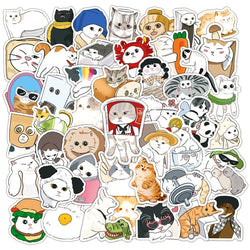 50pcs Cute Cat Stickers for Helmet, Wall, DIY Decoration with Storage Box (ONLINE ORDER ONLY)