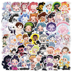50pcs Pop Labubu Molly Graffiti Stickers for Kids Skateboard Suitcase Guitar Phone Waterproof (Online Order Only)