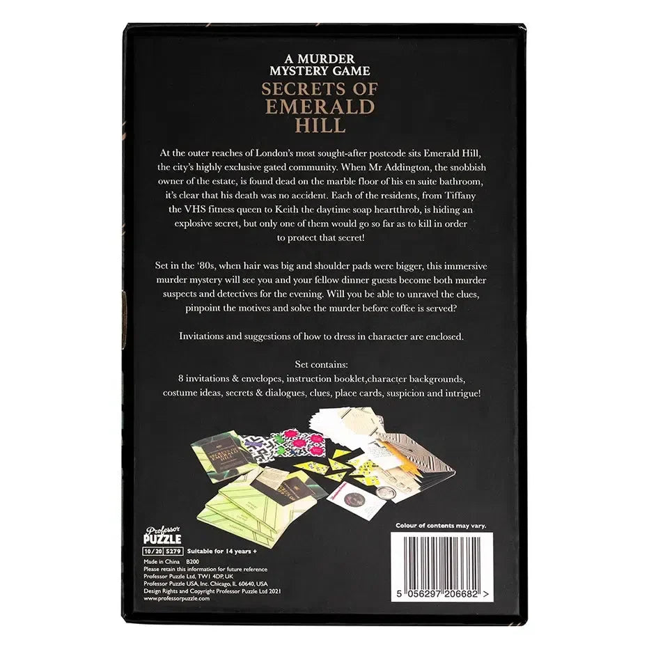 Secrets of Emerald Hill Murder Mystery Game Professor Puzzle (ONLINE ORDER ONLY)