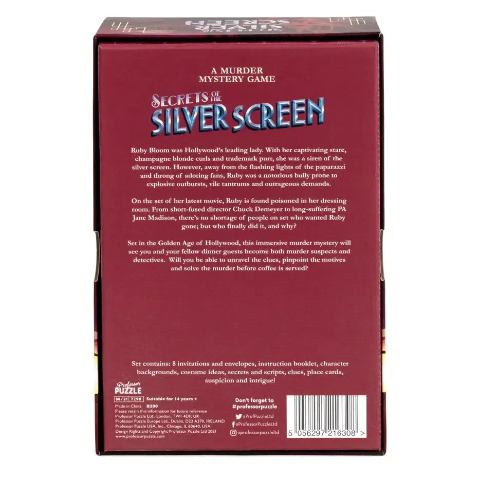 Secrets of the Silver Screen Murder Mystery Game Professor Puzzle (ONLINE ORDER ONLY)