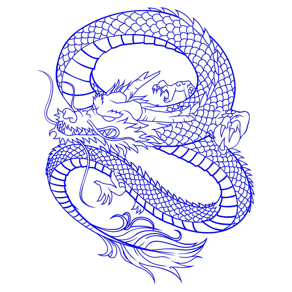 Anime Detachment Car Sticker Dragon Body Big Picture Decoration Body Movement Style Die Cutting Waterproof PVC Vinyl Decals (ONLINE ORDER ONLY)