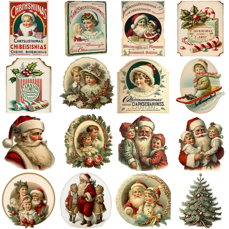 36pcs/bag New Year and Christmas series stickers and scrapbooks DIY Happy Project collage decoration (ONLINE ORDER ONLY)