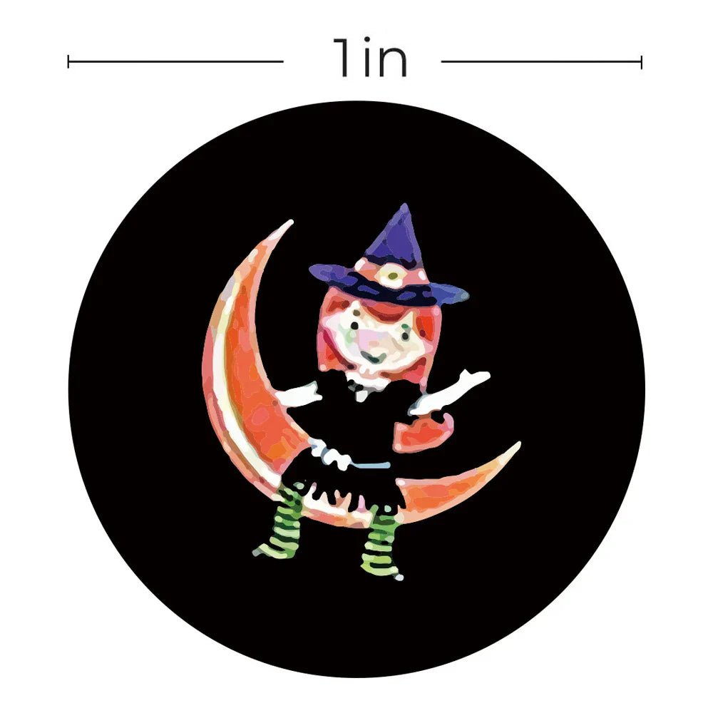 100-500pcs Halloween Paper Stickers Decor Pumpkin Ghost Gift Lable Seal Sticker Candy Bags Stickers Packaging Sealing Labels (ONLINE ORDER ONLY)