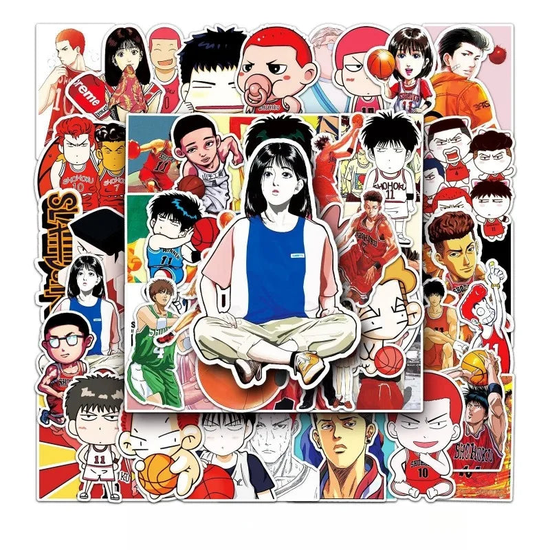 Slam Dunk Anime Stickers Pack for Laptop, Phone, Car, Scooter, Suitcase, Water Bottle, Stationery, Refrigerator (ONLINE ORDER ONLY)