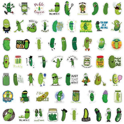 10/60Pcs Pickled Cucumber Cartoon Graffiti Stickers Phone Guitar Laptop Notebook Suitcase Cup Waterproof Sticker Decals Kids Toy (ONLINE ORDER ONLY)