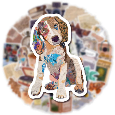 10/30/50PCS Vintage Newspaper Sticky Graffiti Sticker Aesthetic Child PVC Phone Ins Decorative Sketchbook Scrapbook for Kids (Online Order Only)