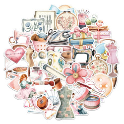Retro Sewing Machine Stickers: Laptop, Motorcycle, Luggage, Snowboard, Fridge Decals (10/30/50Pcs) (ONLINE ORDER ONLY)