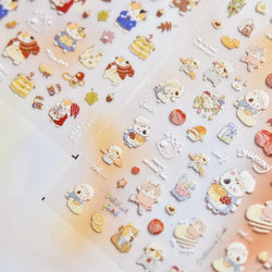 Sweater Glovesvacuum Cup Milk Fallen Leaves Kitten Adhesive Nail Art Stickers Warm Suitpinecone Kitchenware Cat Manicure Decals (ONLINE ORDER ONLY)