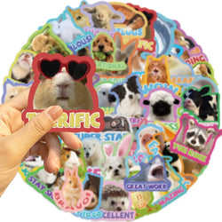 50pcs Cute Cartoon Animals Stickers DIY Phone Guitar Laptop Notebook Suitcase Cup Waterproof Mix Graffiti Sticker Kids Toy (ONLINE ORDER ONLY)