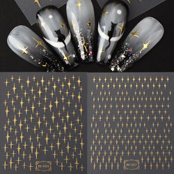 Laser Sakura Flower 3D Nail Sticker Holographic Foils Decals Snake Star Heart Adhesive Sliders Cherry Blossom Manicure (ONLINE ORDER ONLY)