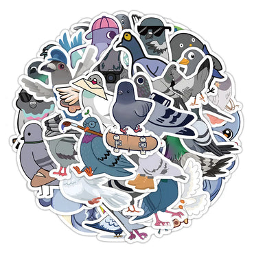 10/60pcs Cartoon Pigeons Animal Stickers Graffiti Decals DIY Luggage Laptop Tablet Notebook PVC Sticker for Kids Classic Toys (ONLINE ORDER ONLY)