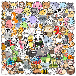 Kawaii Animal Stickers Cute Aesthetic Decals for Scrapbooking, Guitar, Snowboard, Laptop, Kids - 10/30/50/100pcs (ONLINE ORDER ONLY)
