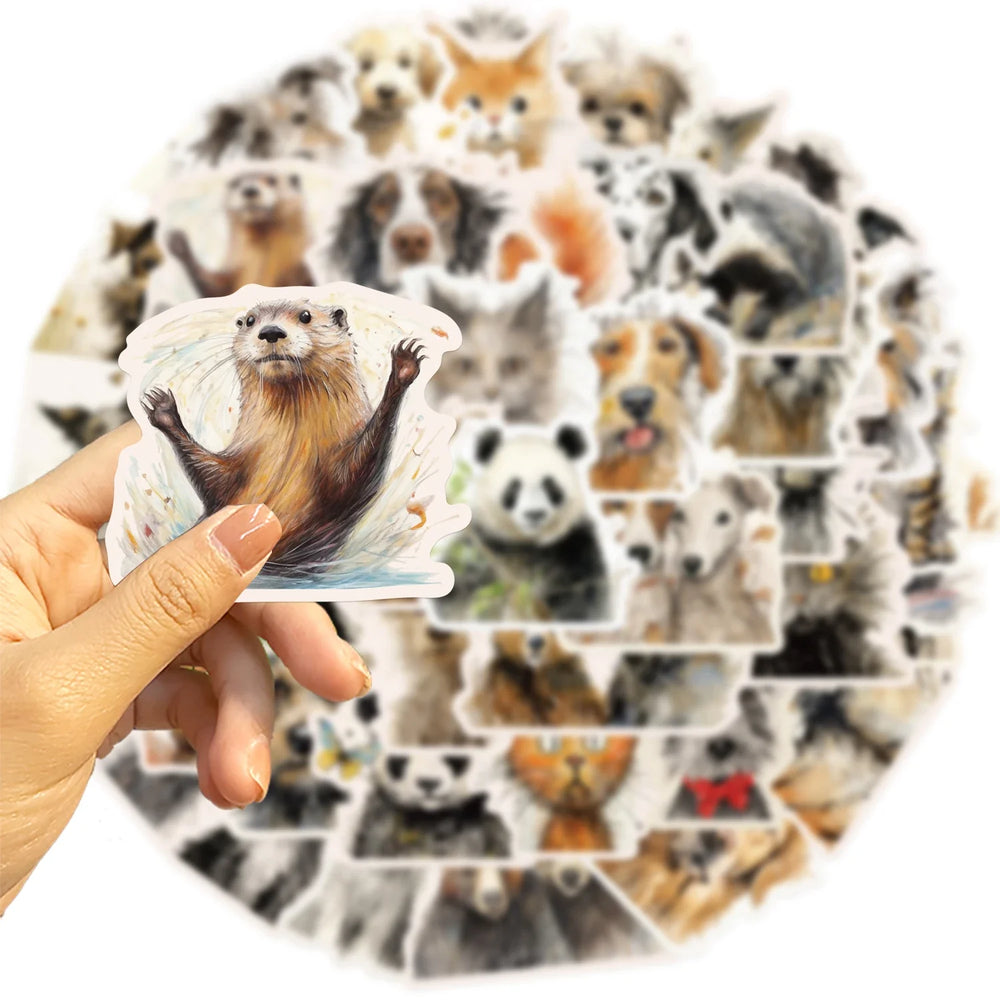 50PCS Cute Plush Animal Graffiti Stickers DIY Phone Guitar Laptop Notebook Suitcase Cup Waterproof Sticker Kids Toy (ONLINE ORDER ONLY)