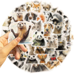 50PCS Cute Plush Animal Graffiti Stickers DIY Phone Guitar Laptop Notebook Suitcase Cup Waterproof Sticker Kids Toy (ONLINE ORDER ONLY)