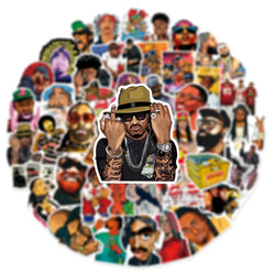 50pcs HipHop Rap Singer Rapper Stickers For Guitar Stationery Suitcase Sticker Vintage Craft Supplies Scrapbooking Materiales (ONLINE ORDER ONLY)